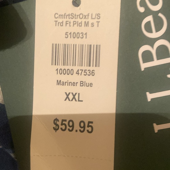 LLBean blue plaid. XXL tall with tags. NBW - Picture 5 of 5
